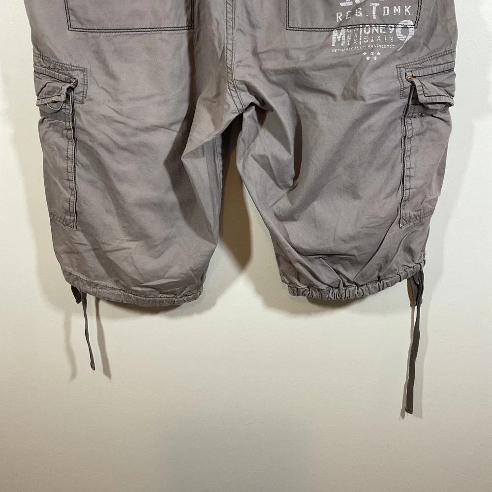 Sean John Men 38 Baggy Cargo Shorts Gray Relaxed Y2K Streetwear Hip Hop Utility